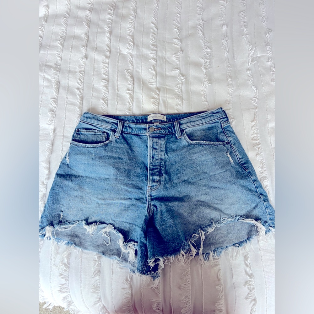 Abercrombie High rise denim shorts